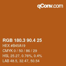 カラーコード: RGB 180.3 90.4 25 | qconv.com