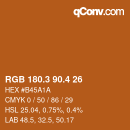 カラーコード: RGB 180.3 90.4 26 | qconv.com