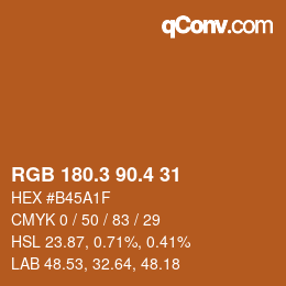 カラーコード: RGB 180.3 90.4 31 | qconv.com