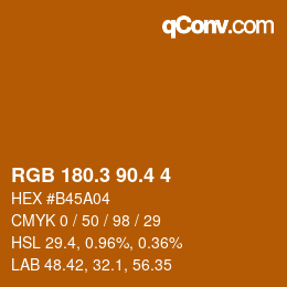 カラーコード: RGB 180.3 90.4 4 | qconv.com