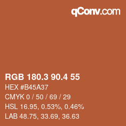 カラーコード: RGB 180.3 90.4 55 | qconv.com