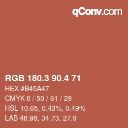 カラーコード: RGB 180.3 90.4 71 | qconv.com