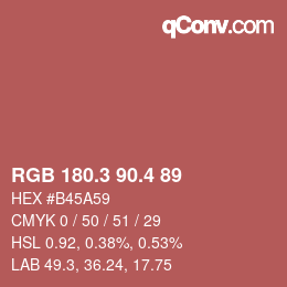 カラーコード: RGB 180.3 90.4 89 | qconv.com