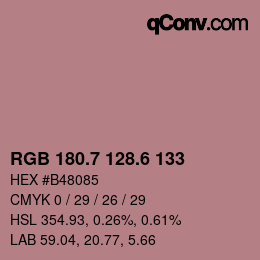 カラーコード: RGB 180.7 128.6 133 | qconv.com