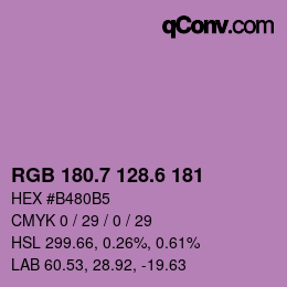 カラーコード: RGB 180.7 128.6 181 | qconv.com