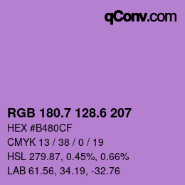 カラーコード: RGB 180.7 128.6 207 | qconv.com