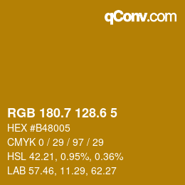 カラーコード: RGB 180.7 128.6 5 | qconv.com