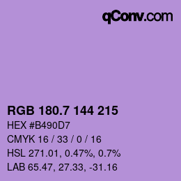 カラーコード: RGB 180.7 144 215 | qconv.com