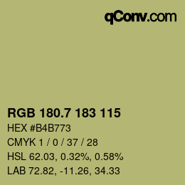 カラーコード: RGB 180.7 183 115 | qconv.com