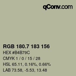 カラーコード: RGB 180.7 183 156 | qconv.com