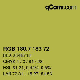 カラーコード: RGB 180.7 183 72 | qconv.com