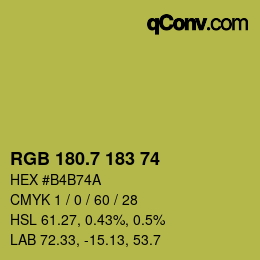 カラーコード: RGB 180.7 183 74 | qconv.com