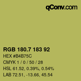 カラーコード: RGB 180.7 183 92 | qconv.com