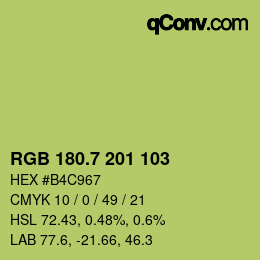 カラーコード: RGB 180.7 201 103 | qconv.com