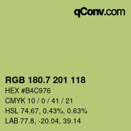 カラーコード: RGB 180.7 201 118 | qconv.com