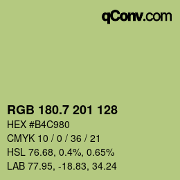 カラーコード: RGB 180.7 201 128 | qconv.com
