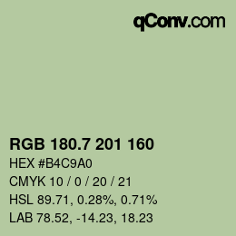 カラーコード: RGB 180.7 201 160 | qconv.com