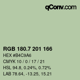 カラーコード: RGB 180.7 201 166 | qconv.com