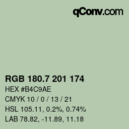 カラーコード: RGB 180.7 201 174 | qconv.com
