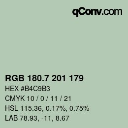 カラーコード: RGB 180.7 201 179 | qconv.com
