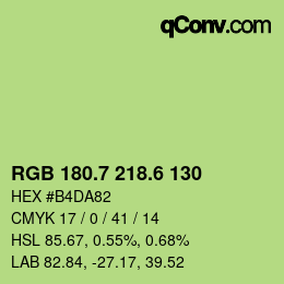 カラーコード: RGB 180.7 218.6 130 | qconv.com