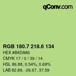 カラーコード: RGB 180.7 218.6 134 | qconv.com