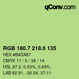 カラーコード: RGB 180.7 218.6 135 | qconv.com