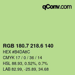 カラーコード: RGB 180.7 218.6 140 | qconv.com