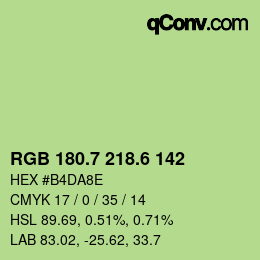 カラーコード: RGB 180.7 218.6 142 | qconv.com