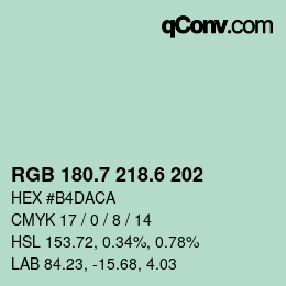 カラーコード: RGB 180.7 218.6 202 | qconv.com
