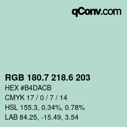 カラーコード: RGB 180.7 218.6 203 | qconv.com