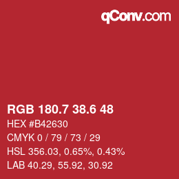 カラーコード: RGB 180.7 38.6 48 | qconv.com