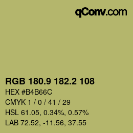 カラーコード: RGB 180.9 182.2 108 | qconv.com