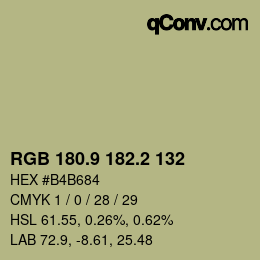 Color code: RGB 180.9 182.2 132 | qconv.com