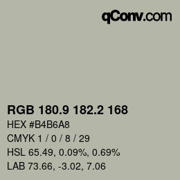 Color code: RGB 180.9 182.2 168 | qconv.com