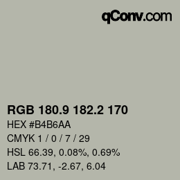 カラーコード: RGB 180.9 182.2 170 | qconv.com