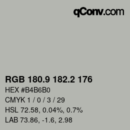 Farbcode: RGB 180.9 182.2 176 | qconv.com
