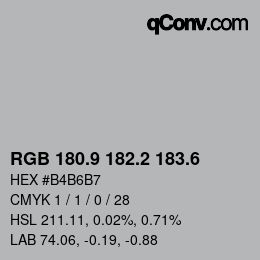 カラーコード: RGB 180.9 182.2 183.6 | qconv.com