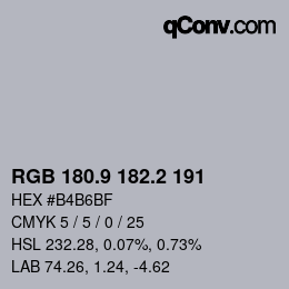 Color code: RGB 180.9 182.2 191 | qconv.com