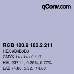 Color code: RGB 180.9 182.2 211 | qconv.com
