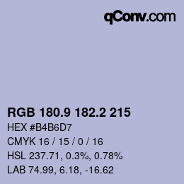 Color code: RGB 180.9 182.2 215 | qconv.com