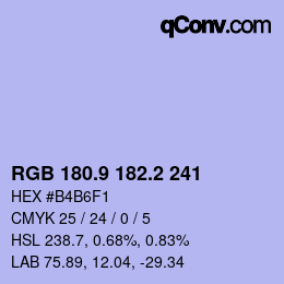 Color code: RGB 180.9 182.2 241 | qconv.com