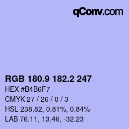 Color code: RGB 180.9 182.2 247 | qconv.com