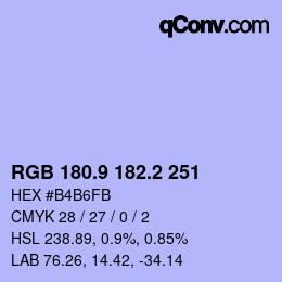 Farbcode: RGB 180.9 182.2 251 | qconv.com