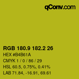 カラーコード: RGB 180.9 182.2 26 | qconv.com