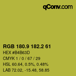 カラーコード: RGB 180.9 182.2 61 | qconv.com