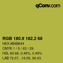 カラーコード: RGB 180.9 182.2 68 | qconv.com
