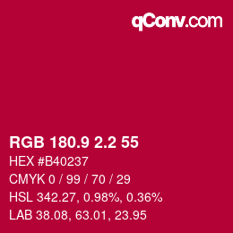 カラーコード: RGB 180.9 2.2 55 | qconv.com