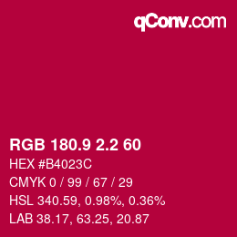 カラーコード: RGB 180.9 2.2 60 | qconv.com