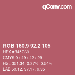 Color code: RGB 180.9 92.2 105 | qconv.com